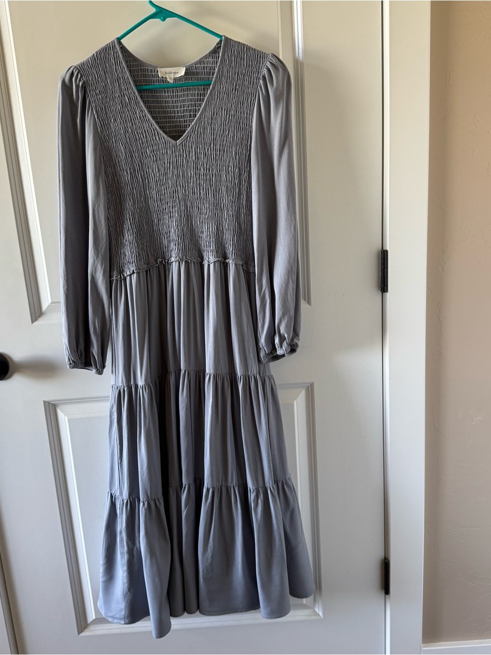 Bohme Smocked Tiered Midi Dress